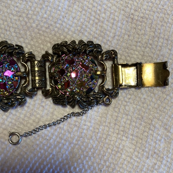 Vintage Elizabeth Morrey Watermelon Cabachon Bracelet - Picture 3 of 7